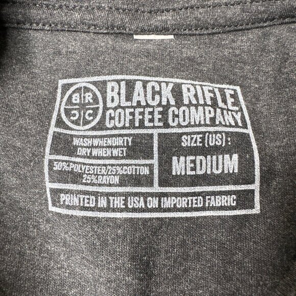 Black Rifle Coffee Company Mens Medium Gray Graphic T Shirt Americas Coffee - Picture 4 of 7